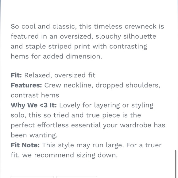 Closeout!▪️NWT Free People Classic Striped Pullover Sweatshirt Blk/Wht - Picture 9 of 9